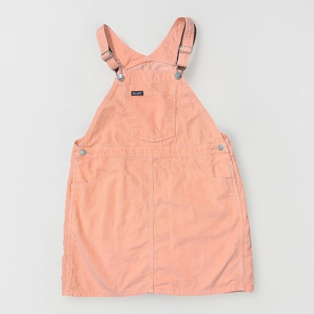 Wrangler Corduroy Overall Girl's XL Pink peach coral Dress Kids Skirt Jumper